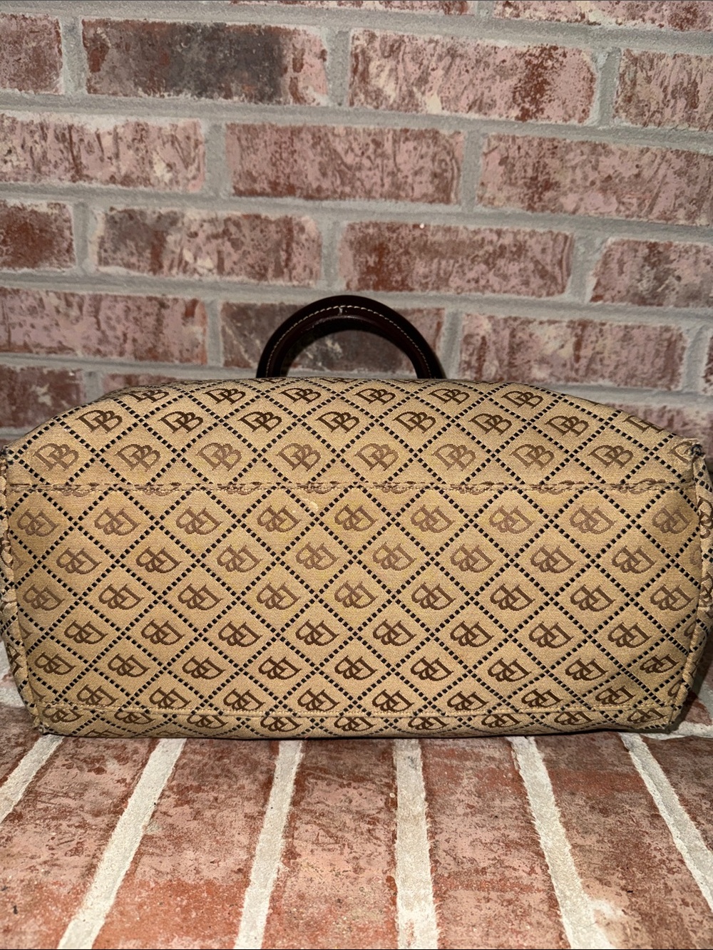 Womens Dooney & Bourke Monogram Pattern Brown Canvas Tote - Picture 6 of 12